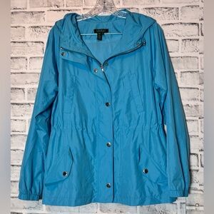 Lauren Ralph Lauren Blue Utility Jacket with Lapel Collar and Relaxed Fit size M